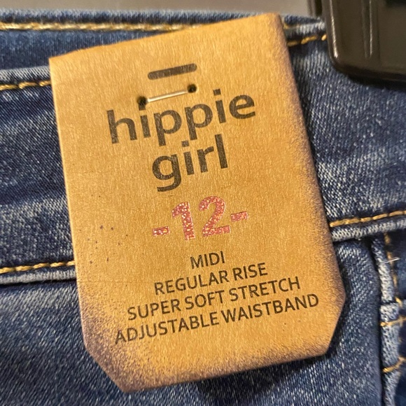 Hippie Girl Midi Jean Shorts Regular Rise Super Soft Stretch Adjustable Waist - Picture 10 of 10